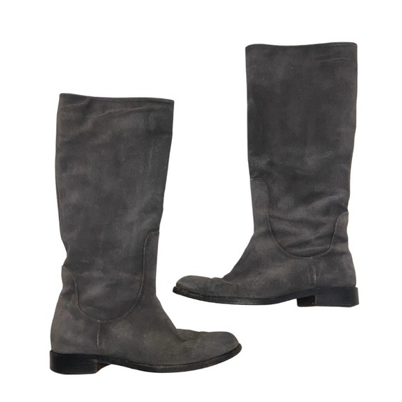 BRUNELLO CUCINELLI x GUNEX Made in‎ Italy Supple Suede Leather Riding Boot Gray - Picture 2 of 8